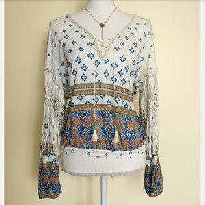 CLEARANCE NWT Free People fringe blouse top